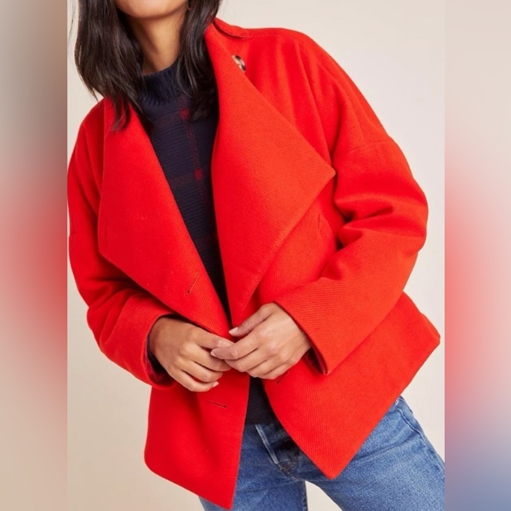 NWT Anthropologie Peacoat Plus Size 1X, Red, Relaxed Fit Oversized Boho Colorful - Picture 15 of 15